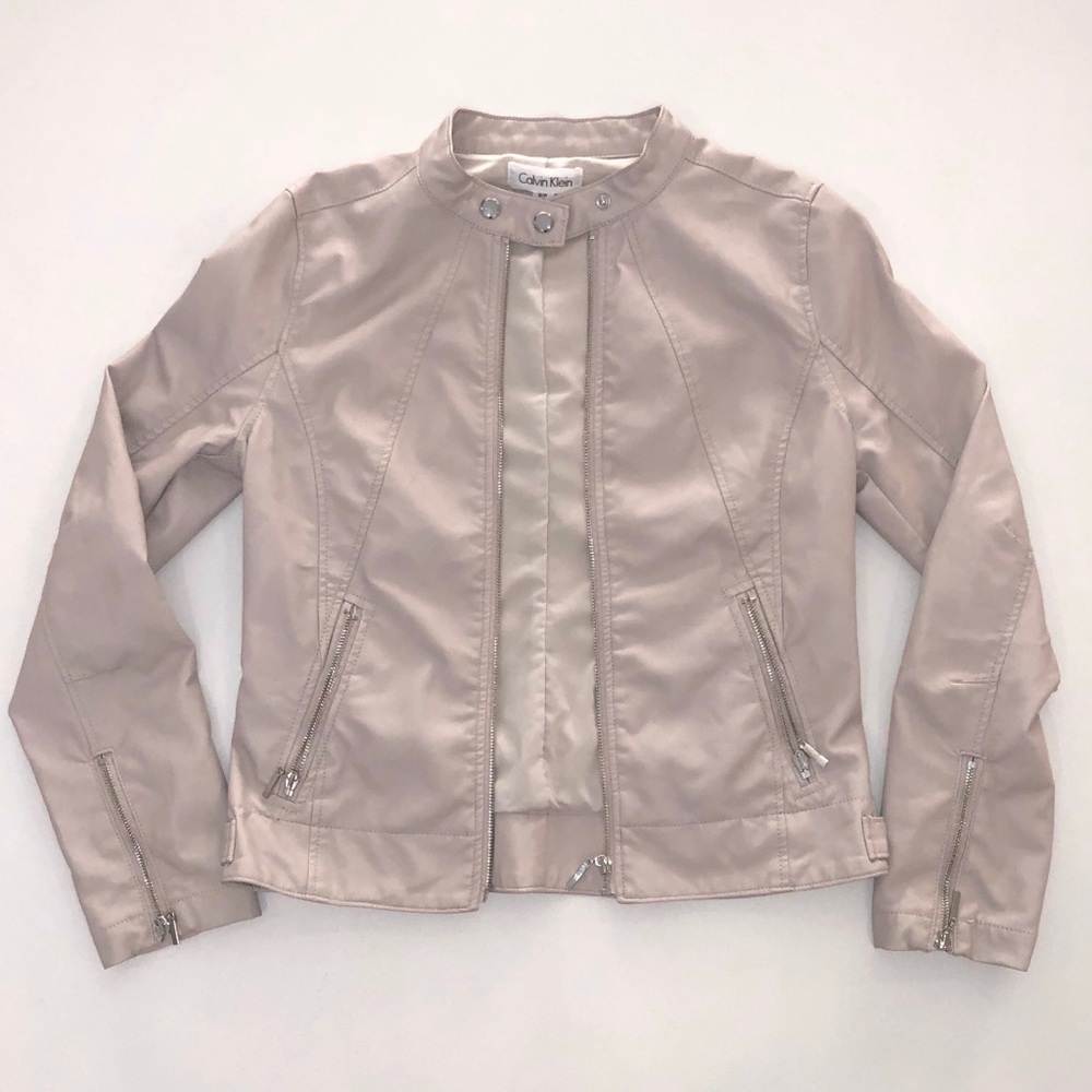 NWOT Calvin Klein Cream Moto Jacket S